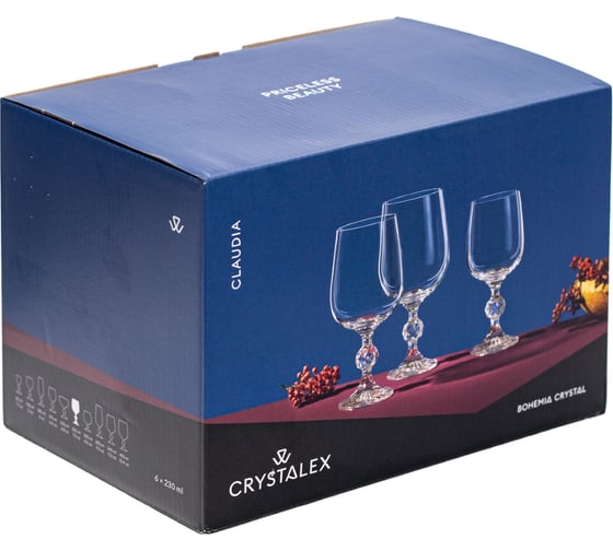 Набор бокалов для вина CRYSTALEX CLAUDIA 6шт 230мл CR230101CL