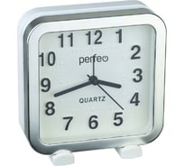 Часы-будильник Perfeo Quartz PF-TC-018, квадратные 13х13 см, белые 30015245