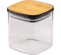 Банка для хранения сыпучих продуктов Attribute квадратная BAMBOO 650мл AJB103