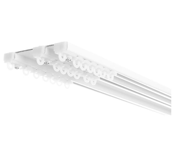Карниз алюминиевый LM DECOR LmDecor D-8 Премиум, 3-х рядный, 1,5 м, белый D8PA150 1