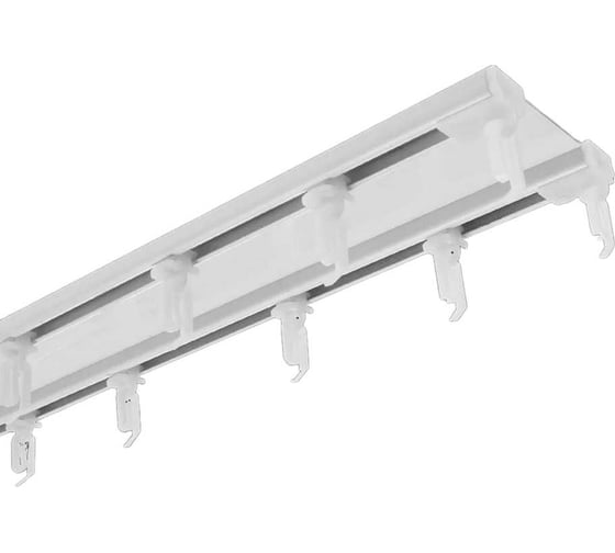 Карниз для штор LM DECOR D6 алюминиевый, двухрядный, потолочный, 160 см, белый D6PA160 1