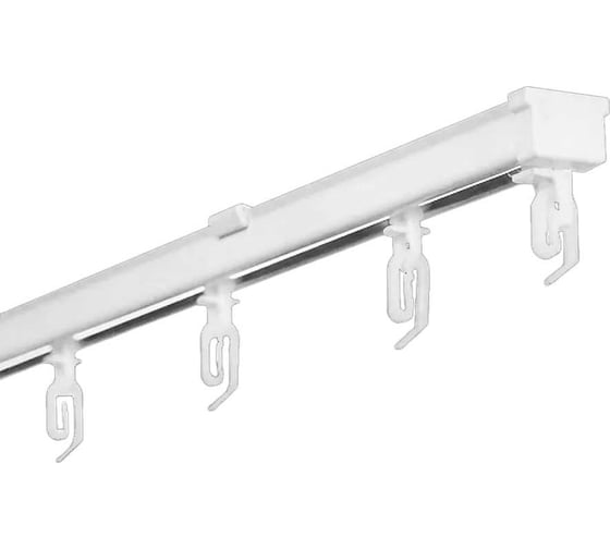 Карниз для штор LM DECOR D4 алюминиевый, однорядный, потолочный, 200 см, белый D4PA200 1