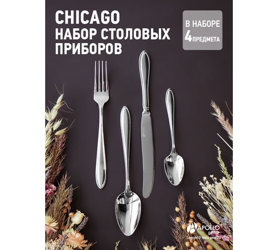 Набор столовых приборов APOLLO genio APOLLO Chicago 24 предмета CHI-24