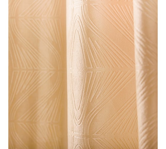 Штора готовая Moroshka Azadi 160x260, крепление: шторная лента, цвет бежевый 904-207-01
