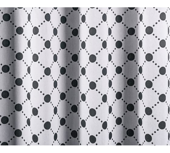 Штора готовая Moroshka Memphis 160x270 см, крепление: шторная лента, цвет черный, белый B15-47