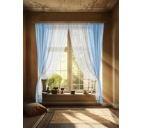 Комплект штор Witerra вуаль 580x250 см комби бело-голубая 00000076244