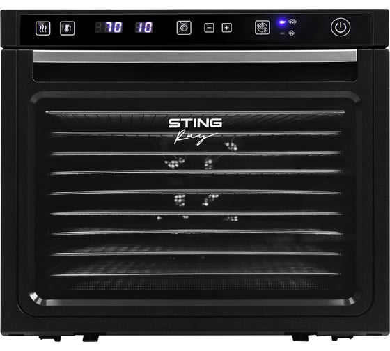 Сушилка для фруктов, овощей STINGRAY ST-FD710B 12 поддонов: 10+1 для ягод+1 для пастилы, черный 42747