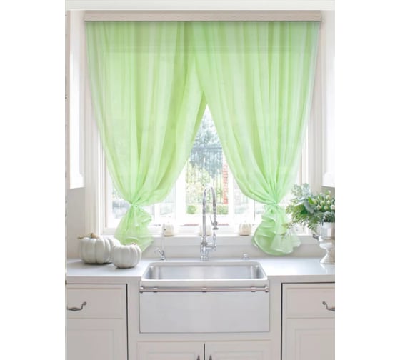 Комплект штор для кухни Witerra Дуэт 500x180 см зеленый 110505 1