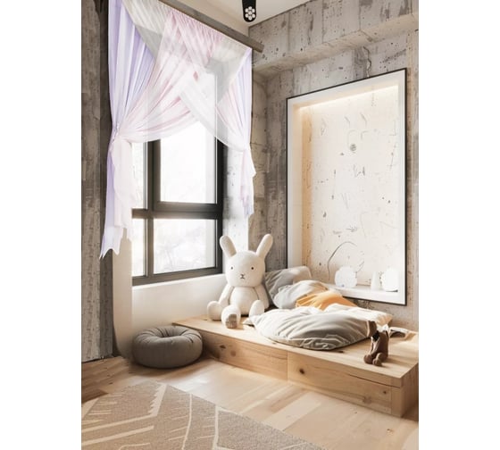 Комплект штор для кухни Witerra Лиана 300x180 см розовый 00000076225