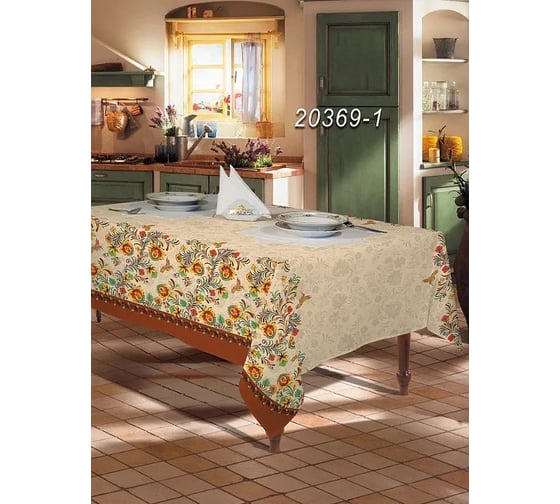 Скатерть Мастерская снов Мир вкуса 200x145 и 6 салфеток Снежинка 20369-1 1