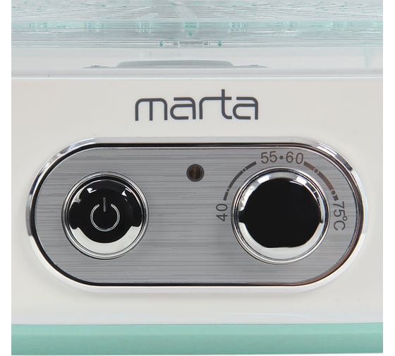 Сушилка для фруктов, овощей MARTA MT-1945 5 поддонов, белый/светлая яшма 40547