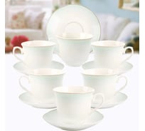 Чайный набор Arya Home Arya Exclusive из костяного фарфора, 250 мл 12 предметов Jade 8680943214393