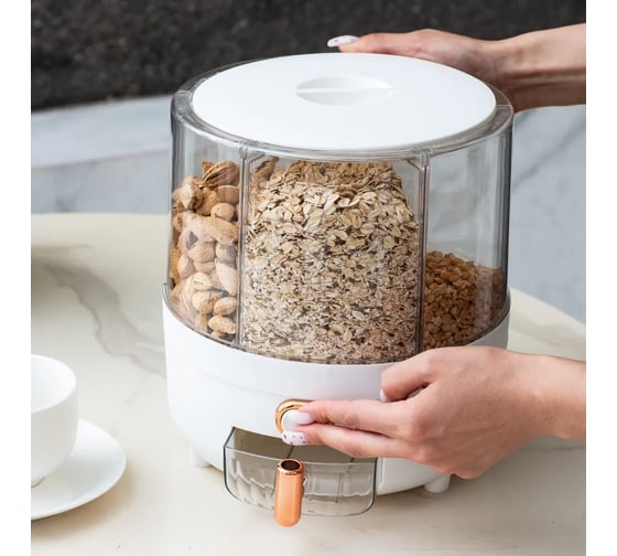Контейнер для хранения круп с дозатором Oqqi 25.5x22x22 см cereal-organizer4