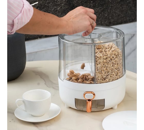 Контейнер для хранения круп с дозатором Oqqi 25.5x22x22 см cereal-organizer4