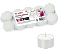 Чайные свечи LAIMA Maxi Life, до 8 часов горения, вес 21 г, 10 шт., в гильзе 609201