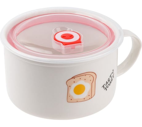 Кружка для супа с крышкой PERFECTO LINE с паровыпуском, 850 мл, керамическая, TOAST 17-851173