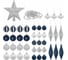 Шары новогодние ёлочные Золотая сказка "Navy" НАБОР 42 предмета, пластик, темно-синий/серебро 591990 3