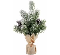 Ель новогодняя искусственная Золотая сказка настольная 25 см заснеженная с шишками, литой ПЭТ 592010