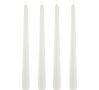 Конусные свечи Bolsius коробка 4 шт 245х24 мм БЕЛЫЕ 103600350902