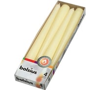 Конусные свечи Bolsius коробка 4 шт 245х24 мм КРЕМОВЫЕ 103600350905