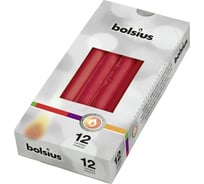 Конусные свечи Bolsius коробка 12 шт 245х24 мм КРАСНЫЕ 103600356841