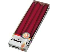 Конусные свечи Bolsius коробка 4 шт 245х24 мм БОРДО 103600350944