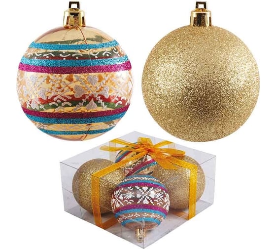 Набор шаров Волшебная страна PB7-4TDG-G, 7 см, 4 шт., 102158 1