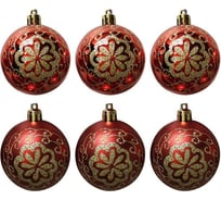 Набор шаров Волшебная страна Цветок, 6 шт., красный 007497