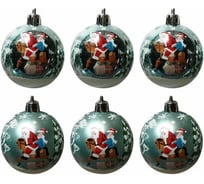 Набор шаров Волшебная страна Зимний пейзаж 6 шт., голубой 007495