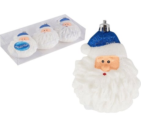 Набор елочных украшений Волшебная страна Санты цвет синий, 3 шт. 007467