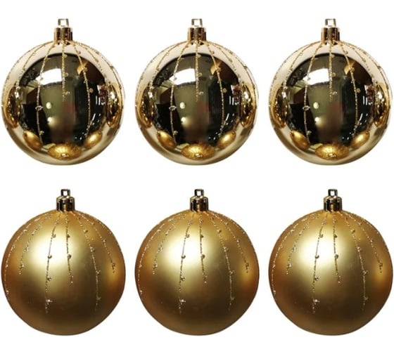 Набор шаров Волшебная страна Классика 6 шт., золото 007492 1