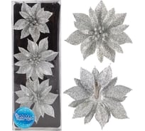 Декоративное украшение Волшебная страна Цветок, серебряный, 3 шт. 007938