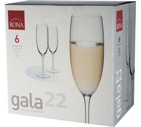 Набор бокалов для шампанского RONA GALA 220 мл, 6 шт. 806953400365