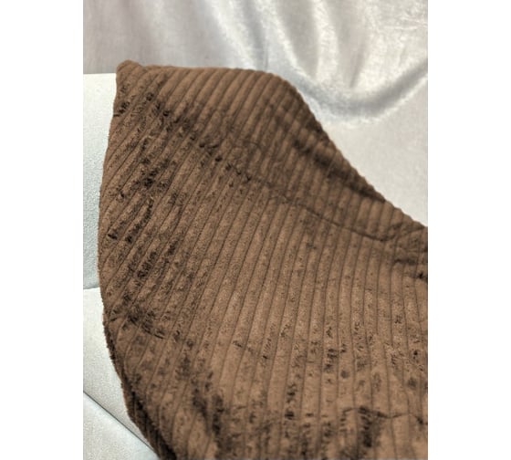 Плед Костромской текстиль Велсофт Кубики, 180x200 см, коричневый 00-00804404