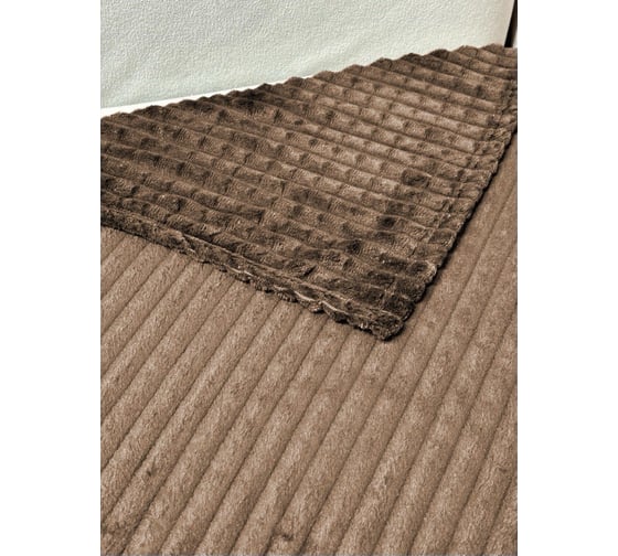 Плед Костромской текстиль Велсофт Кубики, 180x200 см, коричневый 00-00804404