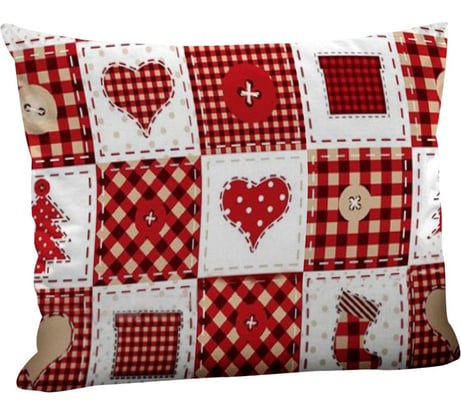 Подушка Guten Morgen волокно полиэфирное, микрофибра, рис.417 Новогодняя мозаика (70x70 см) ПФВ-417-70