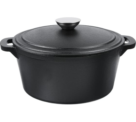 Кастрюля VETTA чугун, 3.8 л, d23x10 см, чугун. крышка, нерж. ручка 808-019