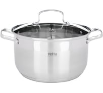 Кастрюля VETTA Берн 24x14 см, 6.1 л, со стекл. крышкой, индукция 822-102