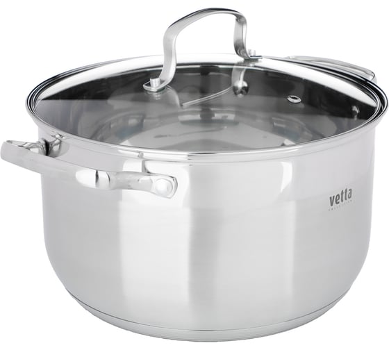 Кастрюля VETTA Берн 24x14 см, 6.1 л, со стекл. крышкой, индукция 822-102