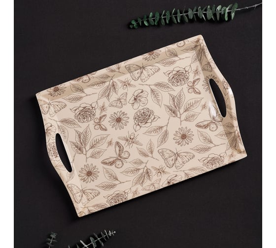 Поднос VETTA Тауп пластик, 39x27x4.3 см 862-434