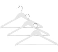 Набор деревянных вешалок VETTA 3 шт., 45 см, белые, хром 455-055