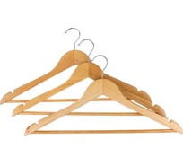 Набор деревянных вешалок VETTA 3 шт., 45 см, светлое дерево, хром 455-052