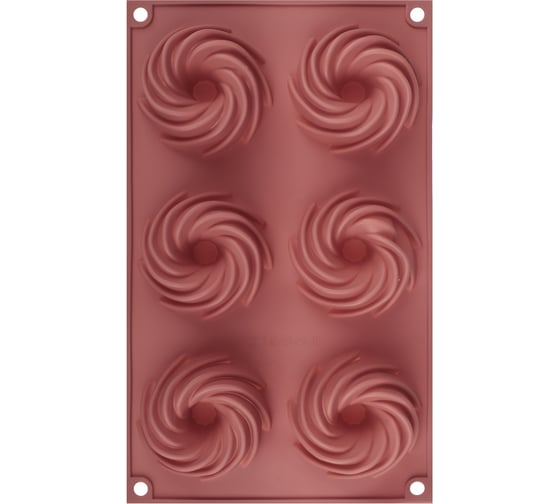 Силиконовая форма VETTA 6 ячеек, 28,5x17x2.8 см, Торнадо 856-161