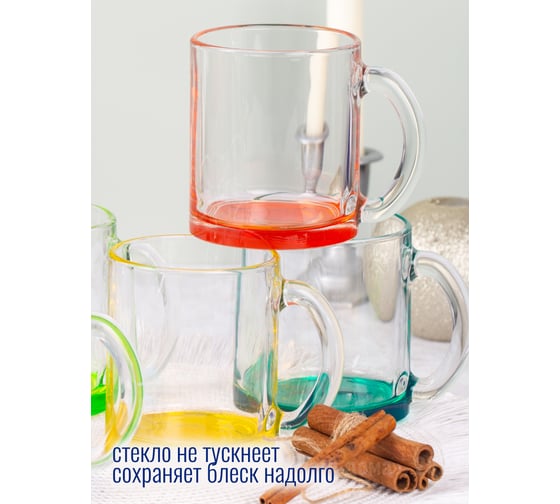 Кружка ООО "ОСЗ" ЧАЙНАЯ лак микс 320мл 6шт 04C1208LM-ECOM
