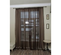 Тюль Костромской текстиль Вуаль, ширина 250 см высота 280 см, шоколадный 00000000158