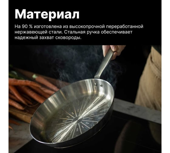 Сковорода FISKARS 28 см, All Steel Pure 1065628