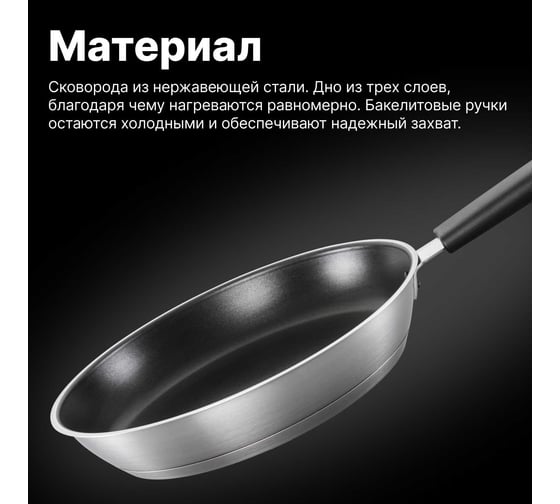 Сковорода FISKARS стальная, 28 см, Hard Face 1052246