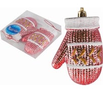 Набор елочных украшений Волшебная страна Варежки, 2шт, цвет красный 007445