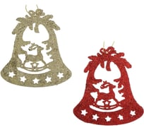 Набор елочных украшений Сноубум 3 шт, Колокольчики, 11x10 см 397-005