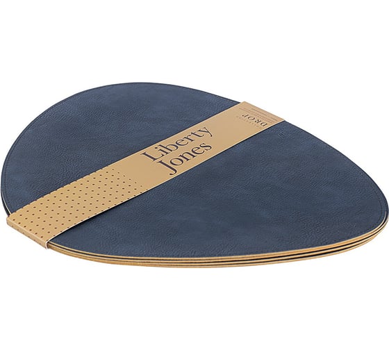 Набор из 4-х двухсторонних сервировочных салфеток Liberty Jones Drop, 33x41 см, синий/коричневый LJ0000320